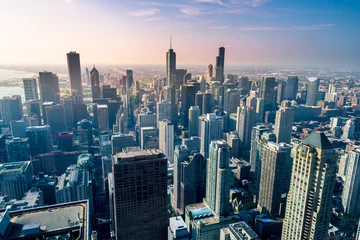 Fotobehang Chicago city skyline, USA © surangaw