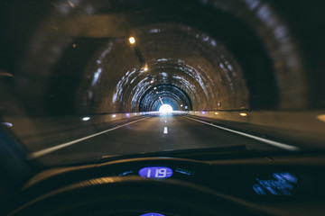 Driving inside a tunnel form driver's point of view