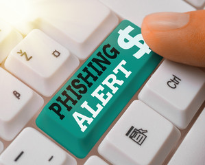 Word writing text Phishing Alert. Business photo showcasing aware to fraudulent attempt to obtain...