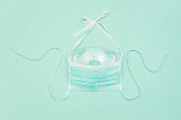 Medical protective mask and glasses, corona virus protection