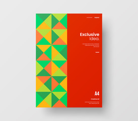 Amazing business presentation vector A4 vertical orientation front page mock up. Modern corporate report cover abstract geometric illustration design layout. Company identity brochure template.