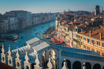 VENICE, VENETO / ITALY - DECEMBER 26 2019: Venice view from the  roof