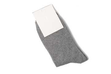 gray sock on a white background