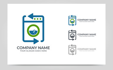 Modern Laundry services logo design. Editable logo design