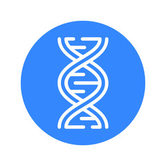 DNA icon, genetics, research, medical science, blue vector