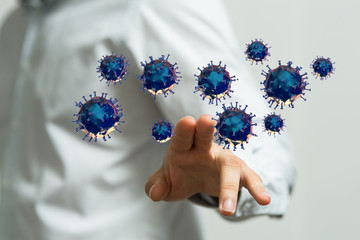 Virus Covid 19-NCP. nCoV denoted is single-stranded protection virus..