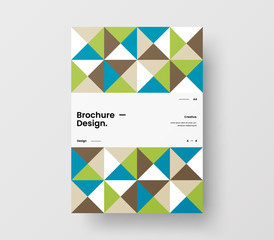 Amazing business presentation vector A4 vertical orientation front page mock up. Modern corporate report cover abstract geometric illustration design layout. Company identity brochure template.