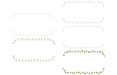 手描きの飾り罫、植物