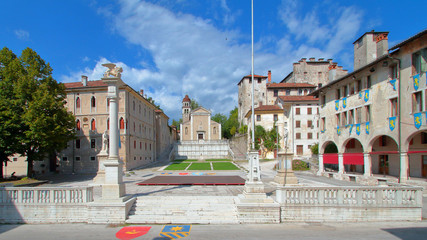 Naklejka premium feltre city and view of piazza maggiore square in italy