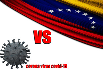 3D illustration, Venezuela flag against Coronavirus covid-19