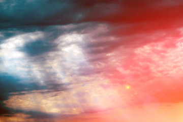 Obraz premium clouds in the sky before the rain background. beautiful sky bright light of the sun