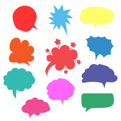 Set of colorful speech bubbles. Collection of isolated elements. Simple vector illustration.