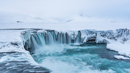 The sublime waterfall of Godafoss