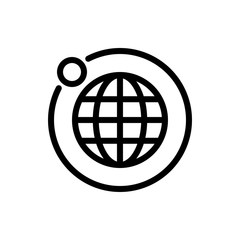 Globe Vector Colour With Line Icon Illustration