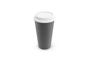 3D Rendering of Blank Paper Glass Mock Up with Black Cover