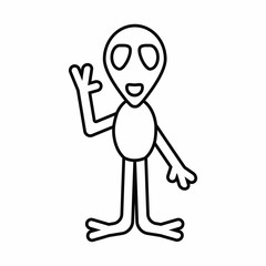 alien space object line icon