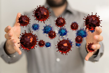 Virus abstract background. protection Genetics Bacteriological Microorganism..