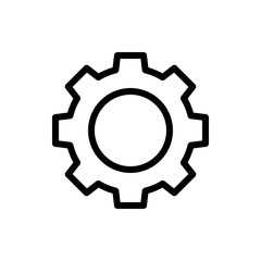 Cog Vector Colour With Line Icon Illustration