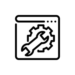 Web Setting Vector Colour With Line Icon Illustration