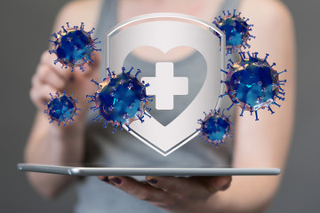 Corona Virus Healthcare Concept. Coronavirus protection Pandemic Sars Fever.