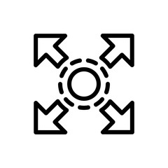 Move Arrows Vector Colour With Line Icon Illustration