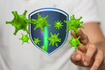 Corona Virus Healthcare Concept. Coronavirus protection Pandemic Sars Fever.