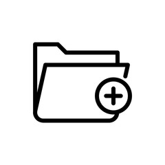 New Folder Vector Colour With Line Icon Illustration