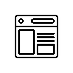 Webpage Vector Colour With Line Icon Illustration