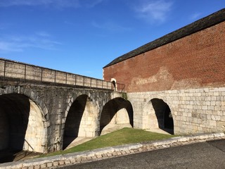 The ramparts of the Citadel of Besançon, a 17th-century fortress located on Mount Saint-Etienne, one of the seven hills that protect Besançon.