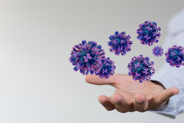 mikro digital epidemic corona virus nCoV , Novel Coronavirus 19-NCP. nCoV denoted is single-stranded RNA virus 3d.