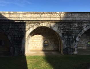 The ramparts of the Citadel of Besançon, a 17th-century fortress located on Mount Saint-Etienne, one of the seven hills that protect Besançon.