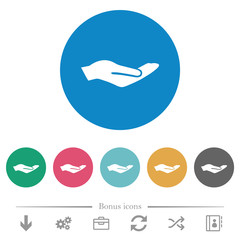 Human hand flat round icons