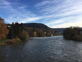 Fototapeta na wymiar The Doubs river in the vicinity of Besançon, France