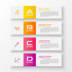 Business infographics template 4 steps rectangle,Vector illustration.