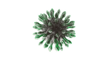 Corona virus 3d icon illustration with white background, 3d rendering