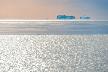 Ice bergs lying in the sea, Greenland