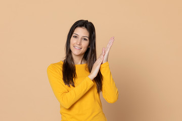 Attractive brunette girl in studio