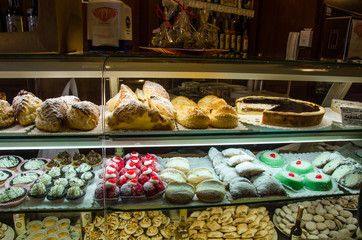 Traditional sicilian pastry on the window case