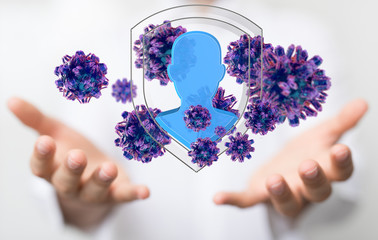 Coronavirus abstract background. Medical Genetics Bacteriological Microorganism..