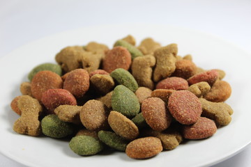 bowl of mixed dog biscuits