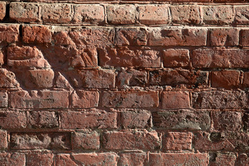 Red Brick wall for background or texture