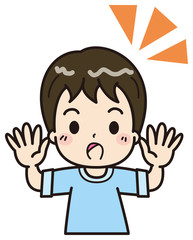 男の子　ビックリ　イラスト
