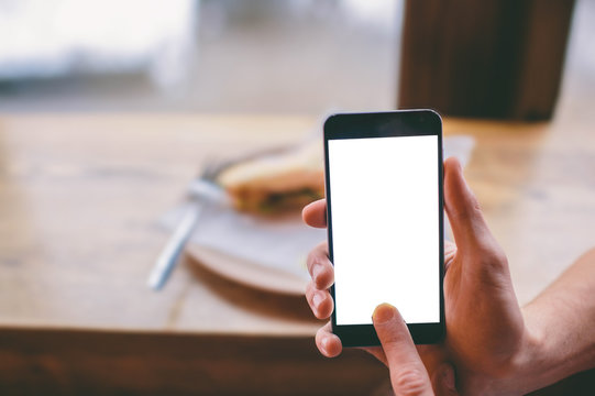 taking photo of sandwich with smart phone