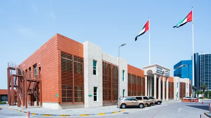 Gordijnen Government building in Abu Dhabi, UAE © Plamen
