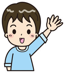 男の子　挙手　イラスト