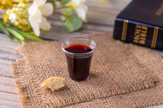 Taking communion and Lord Supper concept