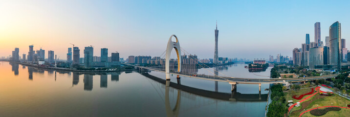 Aerial photography of Guangzhou City Scenery in China