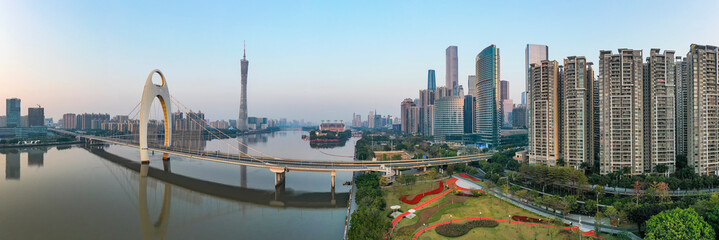 Fototapeta premium Aerial photo of Guangzhou City, China