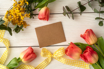 Spring flower on a wooden. Image