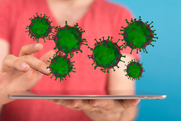 Coronavirus abstract background. protection Genetics Bacteriological Microorganism..